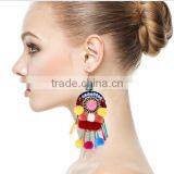 Bohemian Design Handmade Colorful Pompon Charm Earrings Jewelry thumbnail-1
