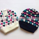Factory Produce Lovely Heart Acrylic Soft & Warm Knitted Hat in Good Price thumbnail-1