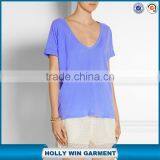 V Neck Loose Cotton t Shirt for Women thumbnail-1