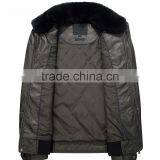 Top Quality Real Fur Collar Embossed Fabric Heavy Padding Casual Jacket For Man thumbnail-3