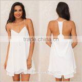 Women Sexy Sundress Sleeveless Dress Front Zip Spaghetti Strap Slip Dress thumbnail-4