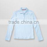 Fit Long Sleeve Interlock School Uniform Manufacturers Unisex Polo Shirt T-shirt With Picot Collar thumbnail-2