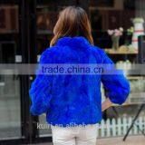 Elegant Womens Winter Real Rabbit Fur Overcoat Genuine Rex Rabbit Fur Hooded Coat Graceful Solid Rex Rabbit Parka thumbnail-2