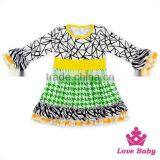 2017 New Design Spring Clothes Ruffle Long Bell Sleeve Frock Design Baby Girl Puffy Dress thumbnail-5