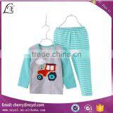 Wholesale 100% Cotton 2 to 6 Year Old Children Winter Stripe Pajamas Children Clothing Set thumbnail-4