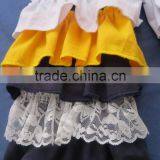 Newest School Girls Design Lace Sleeve Top .5 Layers Ruffle Navy Pants & Coat With Button 3 Pcs Clothing Sets QL-74 thumbnail-5