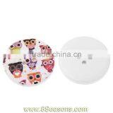 Multicolor Halloween Owl Pattern 4 Holes Wood Painting Sewing Buttons thumbnail-1