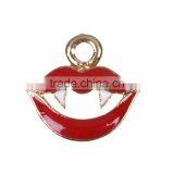 Zinc Based Alloy Halloween Charms Lip Gold Plated White & Red Enamel thumbnail-3