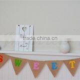Sweets Colorful Hessian GIFTS Bunting Rainbow Burlap Banner Rustic Summer Wedding Venue Decor thumbnail-1
