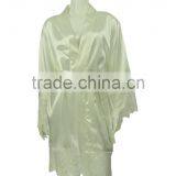 Women's Sexy Satin Short Kimono Robe-Lace Trim thumbnail-5
