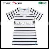 T184-092-1481SB China Supplier Custom Stripe T-shirt Short Sleeve thumbnail-1