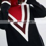 Black Sweater as Long Sleeve High Neck Tops With Latest Chevron Design for Women of Knit Clothing thumbnail-2