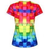 2017 Creat Your Own Mixed Color Summer 3D Cheap 100 Polyester Sublimation Women T Shirt thumbnail-4