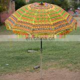 Indian Latest Embroidered Cotton Garden Umbrella Parasols Outdoor Outdoor Sun Shade Patio Umbrella 84" thumbnail-1