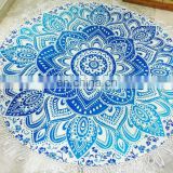 72" Indian Hippie Blue Mandala Round Roundie Tapestries Hippy Boho Gypsy Cotton Wholesale Round Beach Throw Yoga Mat