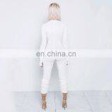 Autumn New Multicolor Women Sexy Tight-fitting Zipper Jumpsuit Pleated Solid Color Bodysuits thumbnail-3