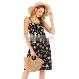 Large Size Chiffon Sexy Floral Suspender Skirt Female Summer Europe and the United States New Slim Printed Dress Skirt thumbnail-4