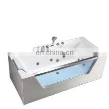 Tempered Glass Portable Bath Tub Shower Hydromassage Bathtub Square Bathtub Sizes