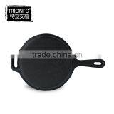 TRIONFO Single Handle Round Cast Iron Pre-seasoned Camping Pot With Lid thumbnail-2
