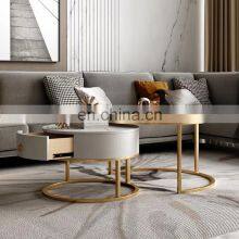 Luxury Round Coffee Tables Living Room Mdf Marble Coffee Table Modern Glass Coffee Table thumbnail-4
