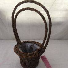 Traditional Craft By Hand Vintage Basket With Lid Wicker Basket For Picnic