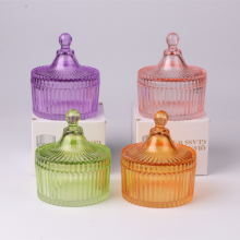 New Luxury 6 oz Electroplating Gold Silver Rose Gold Colorful Carousel Glass Candle Jar thumbnail-2