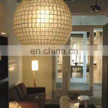Custom Modern Luxury Capiz Serical Hanging Shell Chandelier LED Ceiling Suspension Pendant Lighting for Home Hotel or Bar thumbnail-2