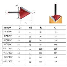 Solid Carbide End Mill 6mm Handle 3D V-Groove Cutting Milling Cutter 60 90 120 150 Degree MDF Router Bit Customizable Wood ODM thumbnail-4
