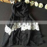 Wholesale New Design Plain Viscose Flower Bead Fashion Woman Scarf Quality Choice thumbnail-3