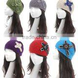 New Design Rhinestone Cross Lady Knitted Headband thumbnail-1