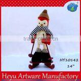 Outdoor Plush Bird With Wooden Skis Christmas Decoration thumbnail-6