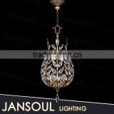 Jansoul new arrival american classical leaf crystal flower pendant chandelier oil bronze cucurbit pendant