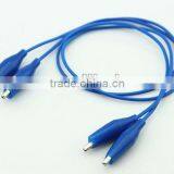 Blue color small alligator clip cable/Crocodile clip cable