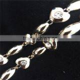 Gold plastic acrylic crystals rhinestone chain wholesale