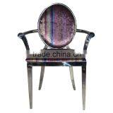 Round Back Armrest Tufted Dining Chair Steel thumbnail-5