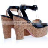 Elegant and Generous Black Sandal Wedge 13 Large Size Women High Heel thumbnail-4