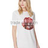 Hot Selling Low MOQ Summer Design Ladies Cool Embellished T-shirt Women thumbnail-2