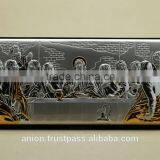 Greek & Russian Orthodox Wooden Icon. Last Supper. Silver. Made in Italy thumbnail-4