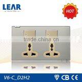 Classic Design Metal Plate Double 15a Switch Socket