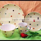 Dots Design Stoneware Tableware Made in China 16pcs Ceramic Dinnerware and Stoneware Dinner Set thumbnail-6