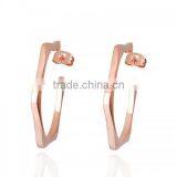 Women's Earring 22k Rose Gold Plated Big Earrings,hoop Earring