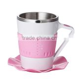custom print shaving mug, rubber bottom shark mug, unbreakable tritan cup
