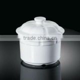 3"3.5"4" white color porcelian bowl with lid w.line H0232