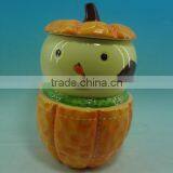Funny Ceramic Pumpkin Candy Jar With Lid thumbnail-1