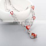 925 Sterling Silver Stone Chain Necklace Jewellery SNP029W thumbnail-2