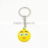 Custom Smiley Face Keychain/ Promotional Soft PVC Keychain/ Advertising Key Ring thumbnail-2