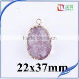 22*37mm Natural Hawaii Beautiful purple Druzy Pendant Necklace