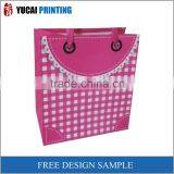 Pink Grid Paper Gift Shopping Bag thumbnail-1