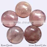 ROSE QUARTZ ROUND CABS PALM STONES