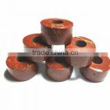 Natural Red Jasper Smooth Handmade Big Hole Tyre Beads thumbnail-1